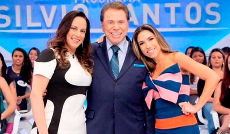 Silvia Abravanel, Silvio Santos e Patrícia Abravanel no Programa Silvio Santos