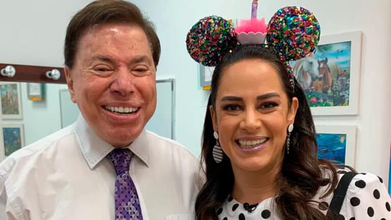 Silvio Santos e Silvia Abravanel em foto publicada nas redes sociais