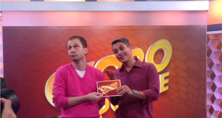 Foto de Tiago Leifert e Ivan Moré, no Globo Esporte