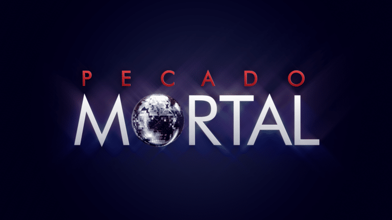 Imagem com logotipo da novela Pecado Mortal