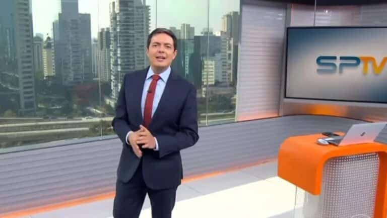 Foto de Alan Severiano, apresentador do SP1 na Globo