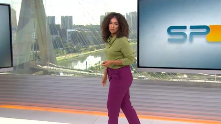 Foto de Mariana Aldano no SP1 da TV Globo