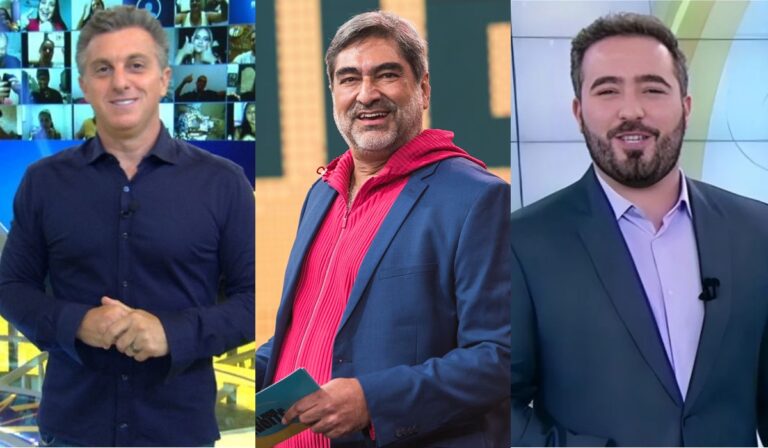 Montagem com Luciano Huck, da Globo, Zeca Carmago e Felipe Malta