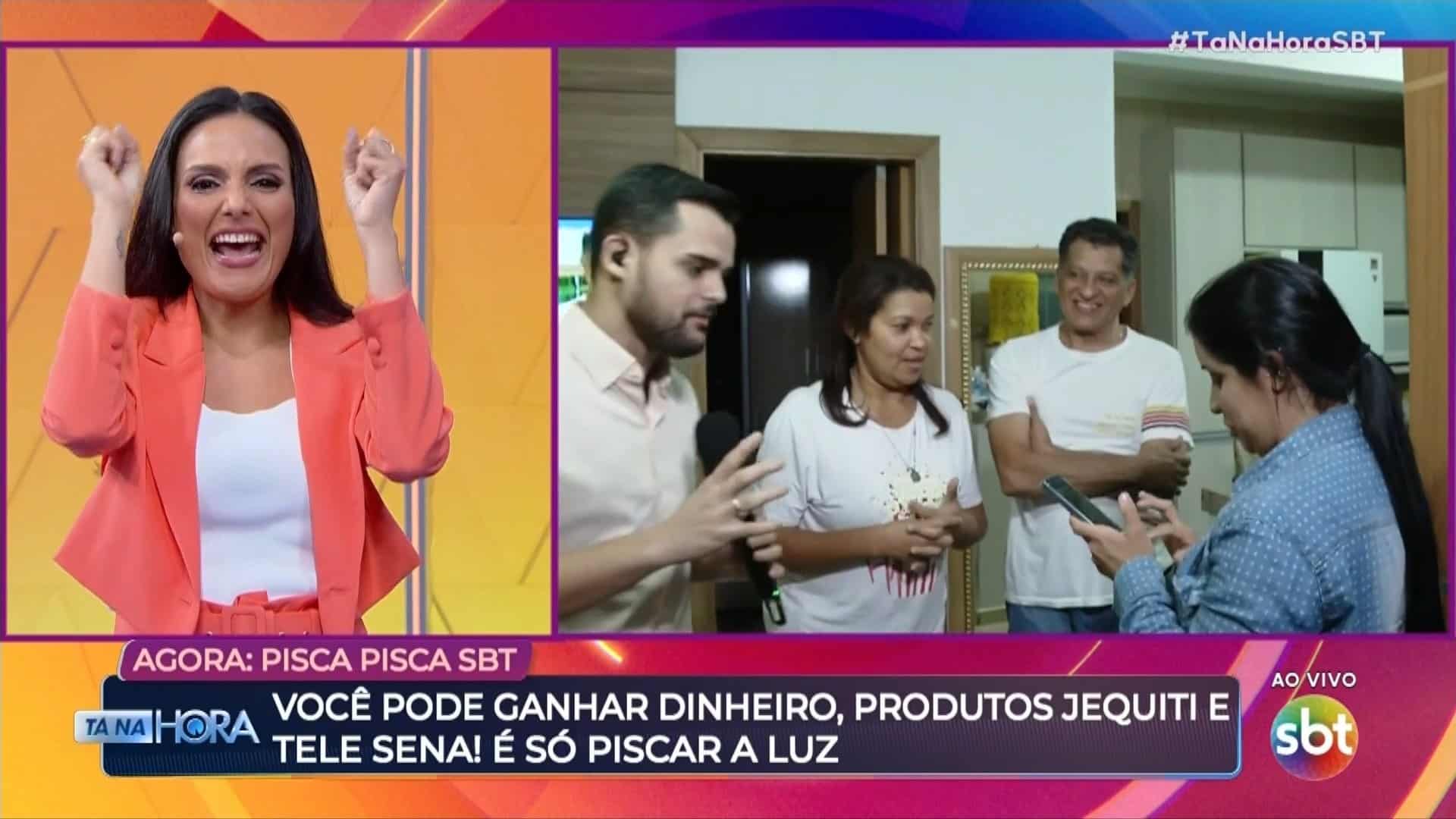 Foto do quadro Pisca Pisca SBT durante o programa Tá na Hora