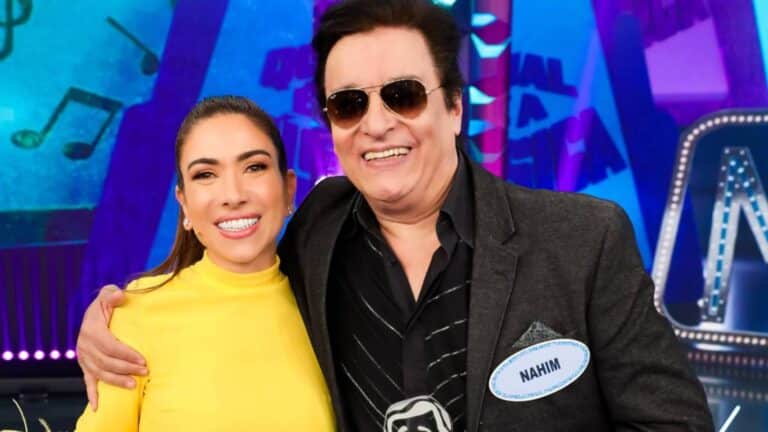 Foto de Patricia Abravanel e Nahim no SBT