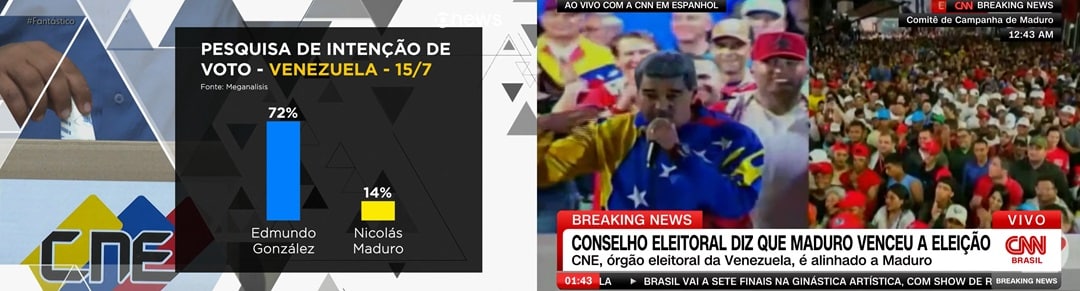 Foto da programação da GloboNews e da CNN Brasil