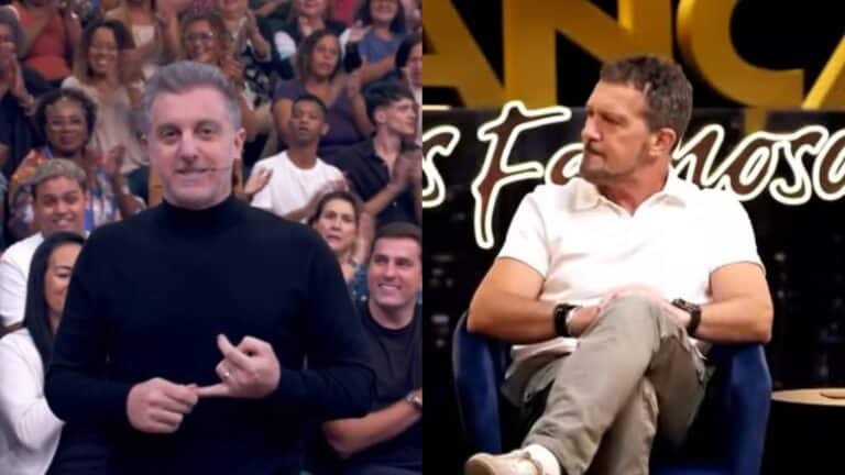 Montagem de Luciano Huck e de Antonio Banderas na Globo