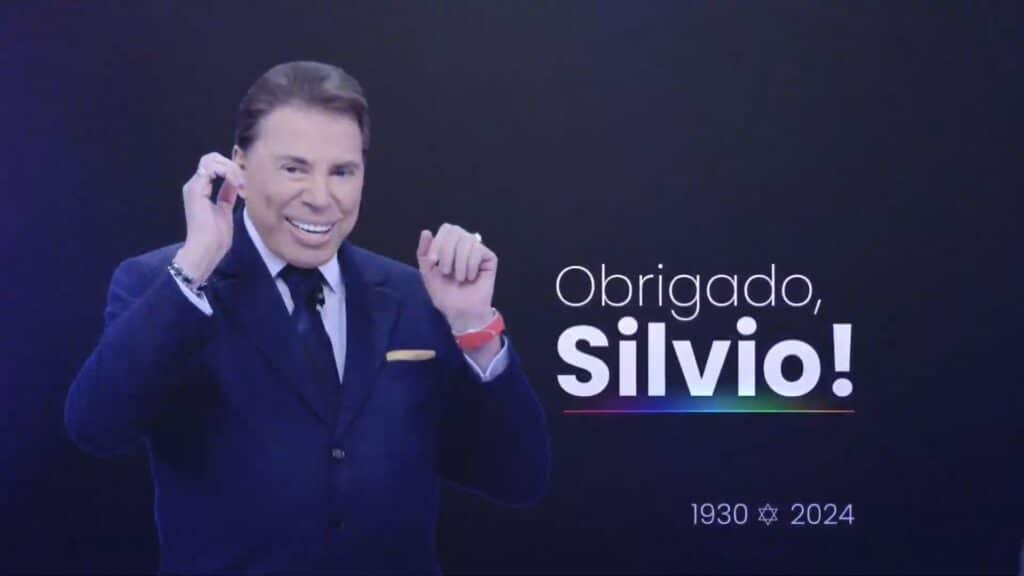 Foto de homenagem do SBT ao apresentador Silvio Santos