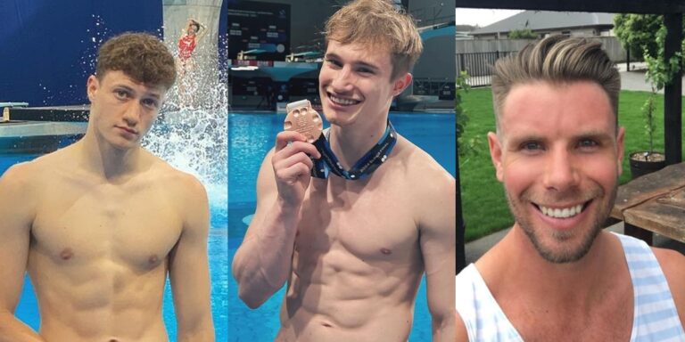 Montagem com Noah Williams, Jack Laugher e Robbie Manson, atletas da Olímpiada de Paris