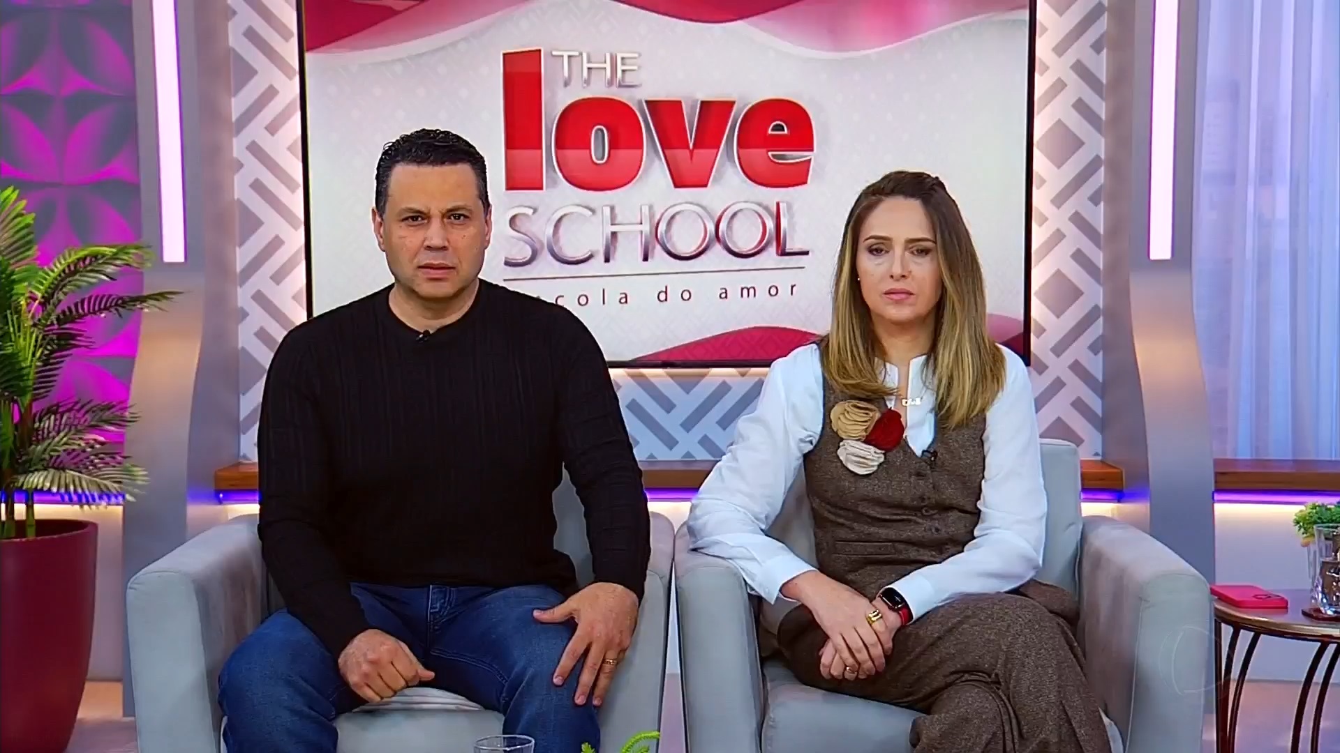 Foto de Renato e Cristiane Cardoso no programa The Love School