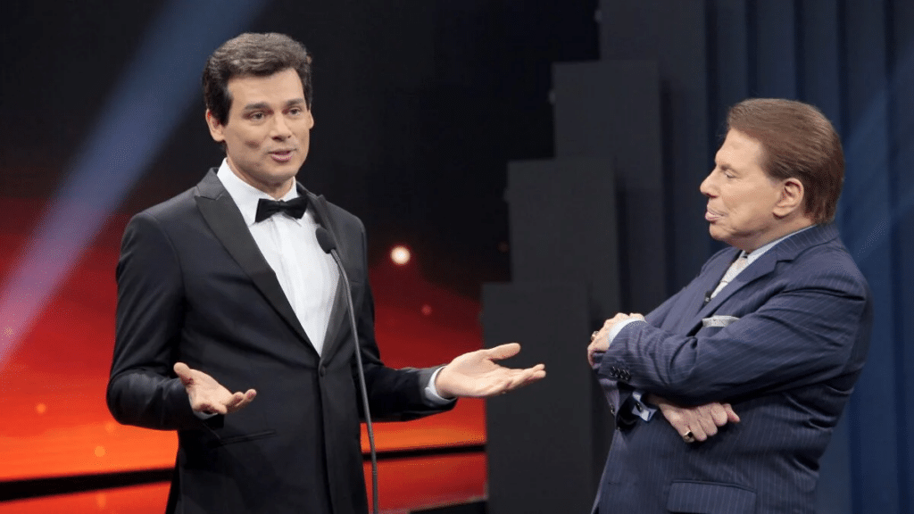 Foto de Celso Portiolli e Silvio Santos