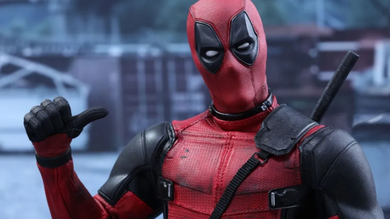 Imagem de Ryan Reynolds vestido como Deadpool