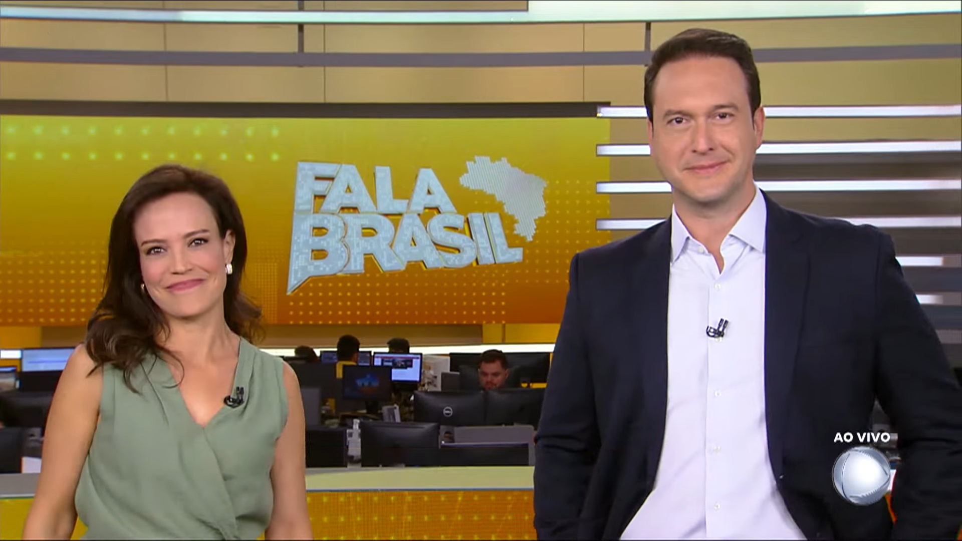 Foto de Fabiana Oliveira e Eduardo Ribeiro no Fala Brasil