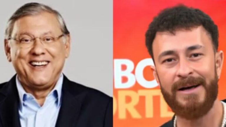 Montagem de fotos de Milton Neves e Fred Bruno