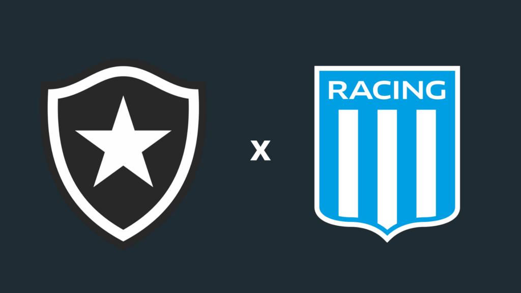 Foto dos escudos de Botafogo e Racing