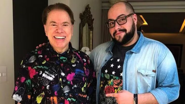 Foto de Silvio Santos e Tiago Abravanel