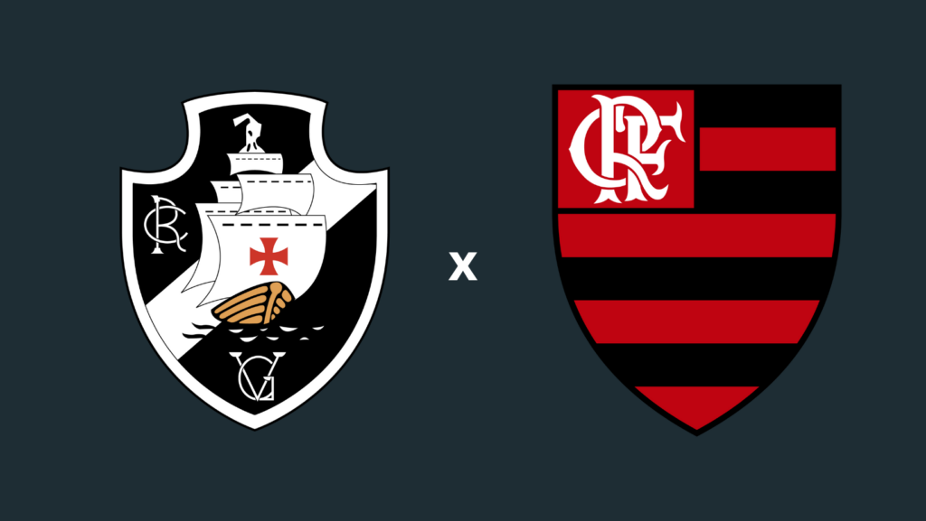 Fotos dos escudos do Vasco e do Flamengo