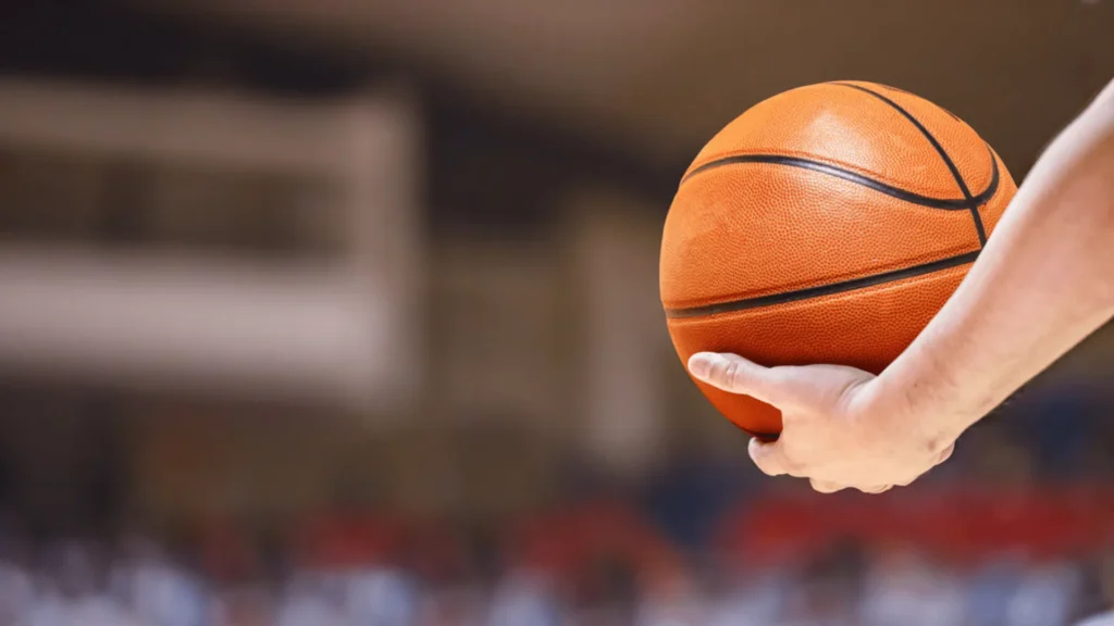 Foto de reportagem sobre basquete