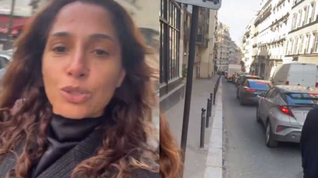 Montagem de fotos de Camila Pitanga em Paris