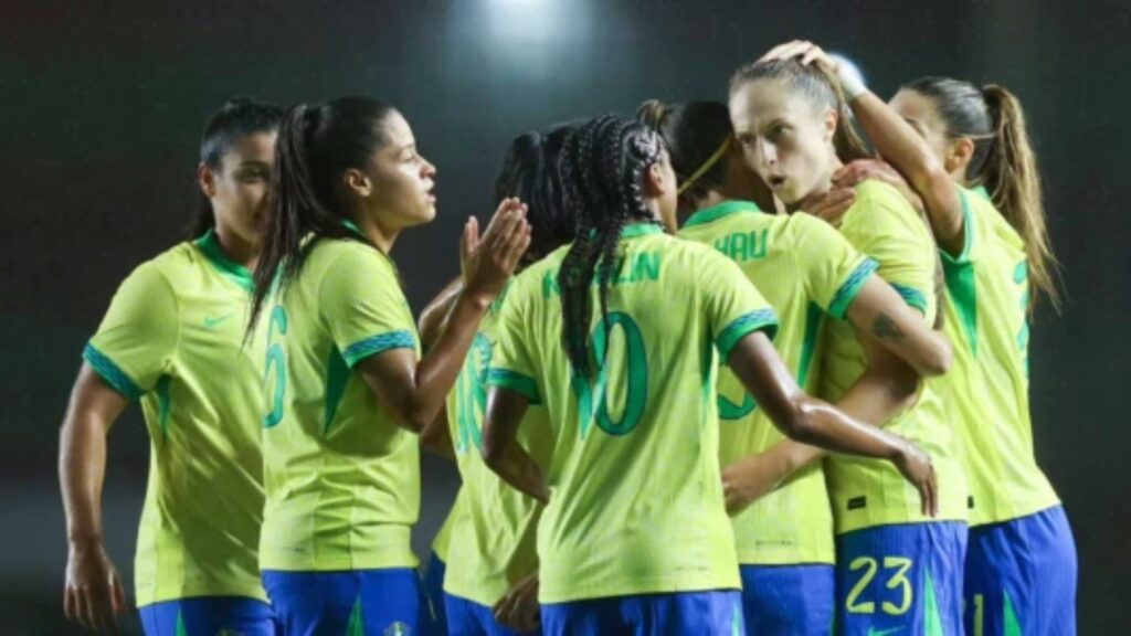 Foto de jogadoras da seleção feminina, que terão destaque na Globo