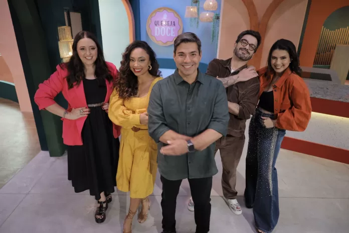 Foto do reality Que Seja Doce, programa da Globo comandado por Felipe Bronze