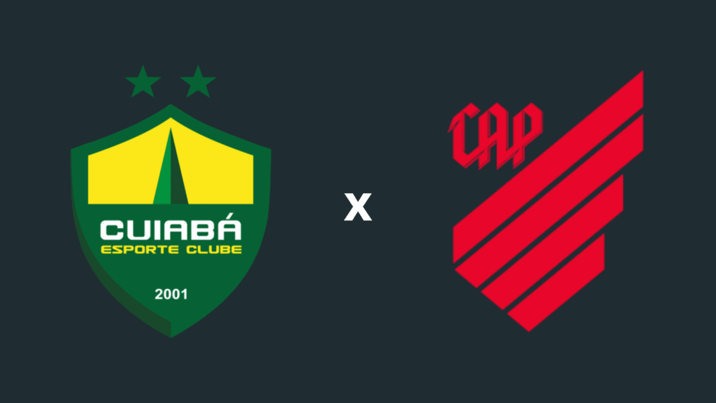 Foto dos escudos de Cuiabá e Athletico