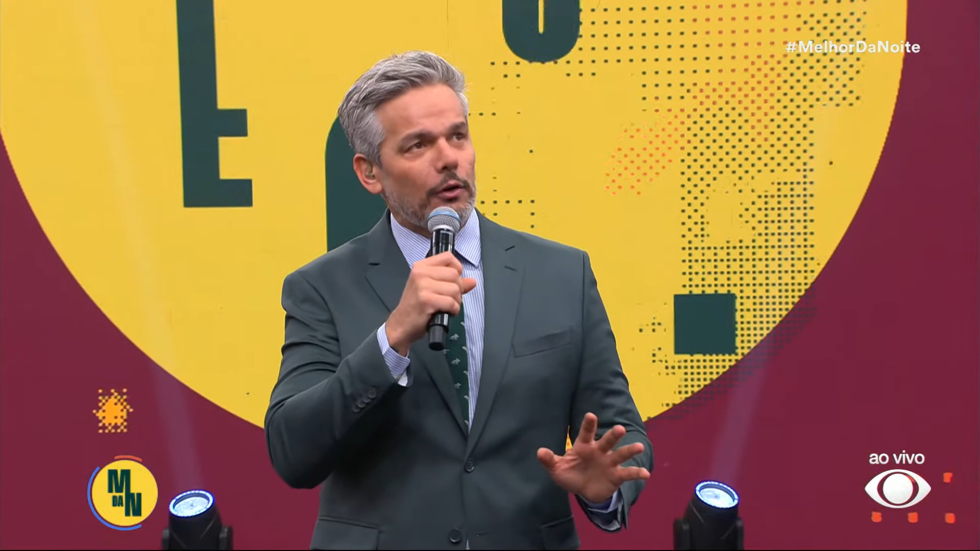 Foto de Otaviano Costa no estúdio do Melhor da Noite
