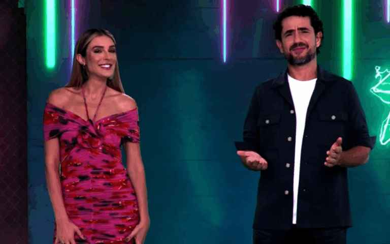 Imagem de Rafa Brites e Felipe Andreoli em divulgação do Power Couple Brasil