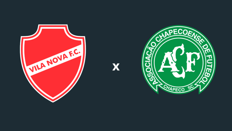 Foto dos escudos do Vila Nova e do Chapecoense