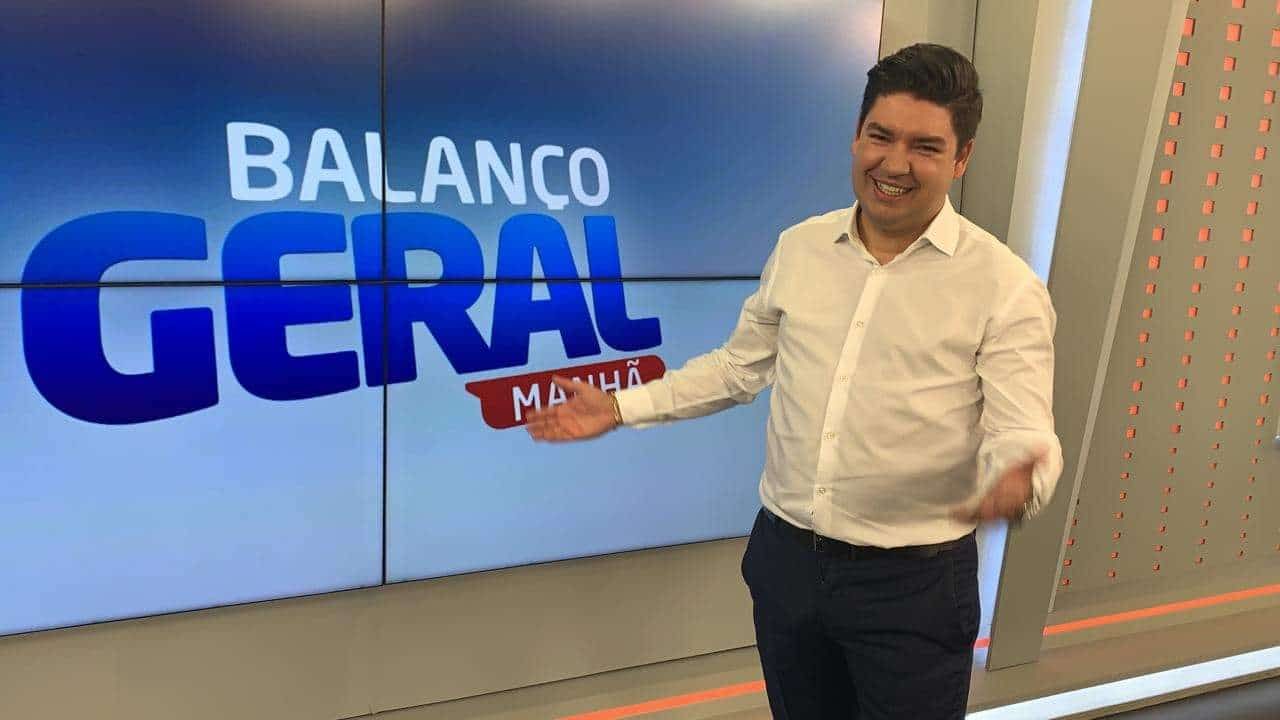 Bruno Peruka no estúdio do Balanço Geral Manhã