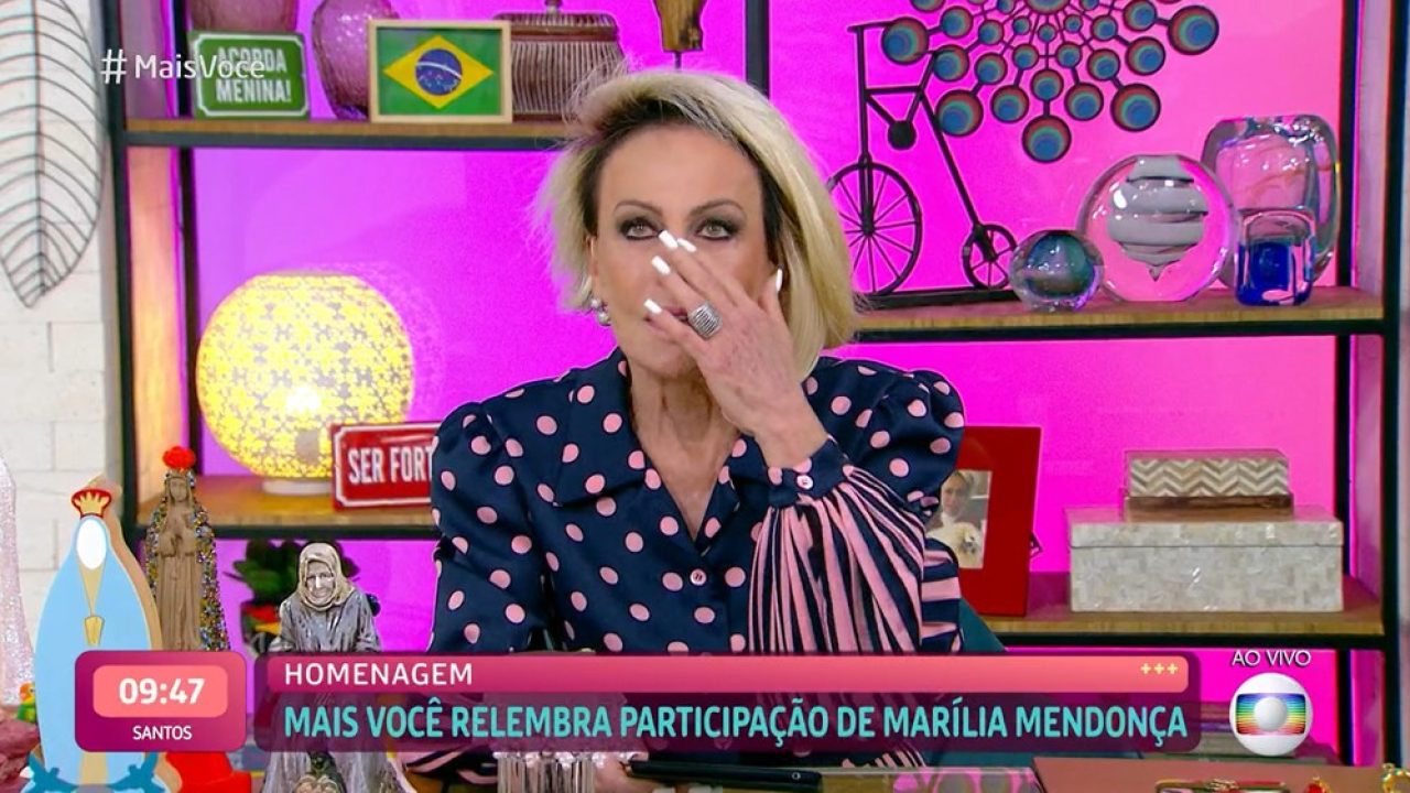 Imagem com foto de Ana Maria Braga emocionada no Mais Você