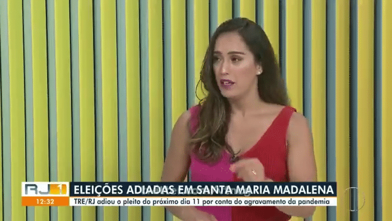 Ana Paula Mendes passa mal durante o RJ1 da InterTV (foto: Reprodução/TV Globo)