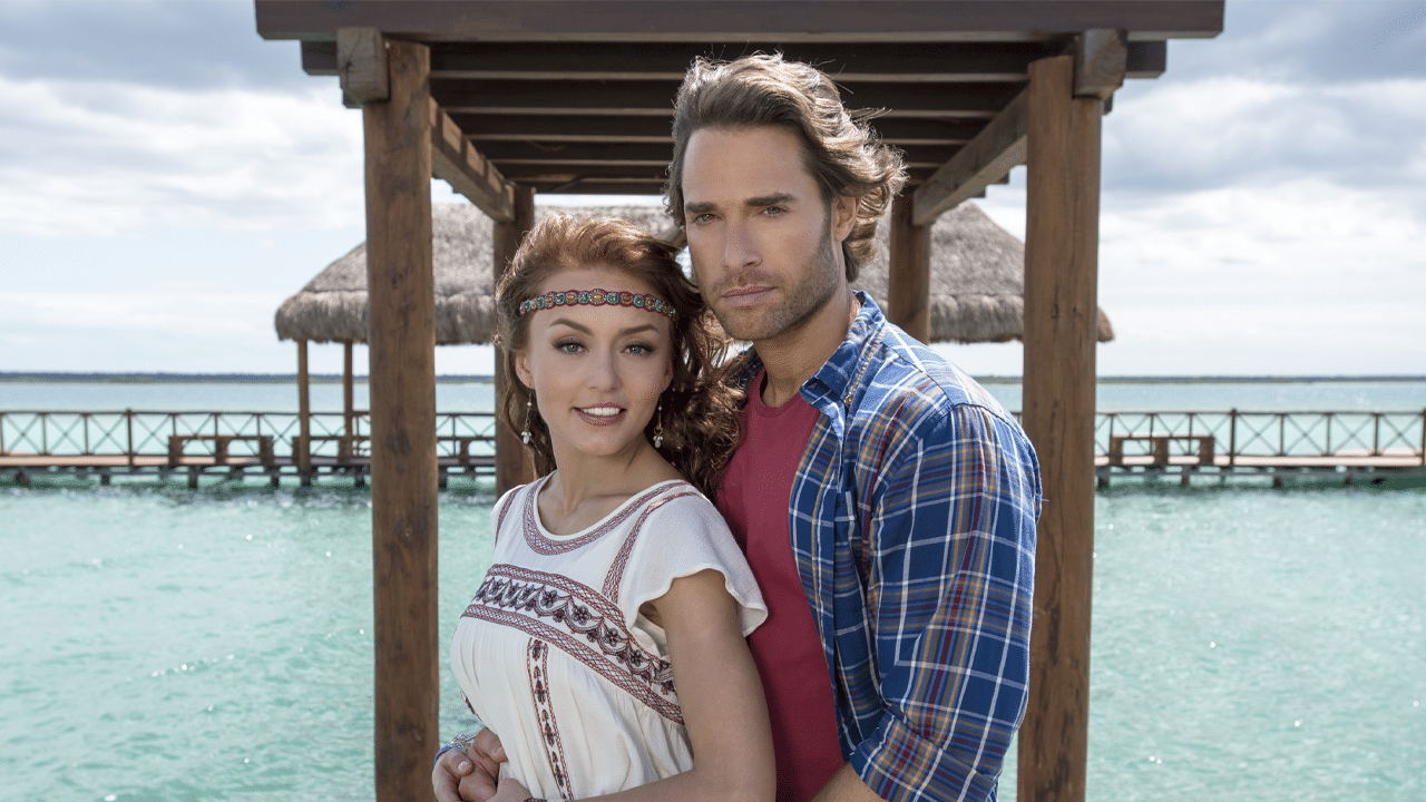 Imagem com foto dos atores Angelique Boyer e Sebastian Rulli em Três Vezes Ana