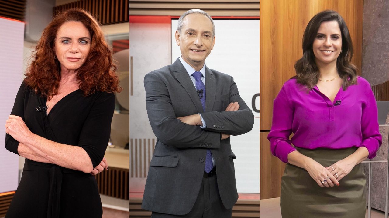 Leilane Neubarh, José Roberto Burnier e Camila Bomfim são os apresentadores do Conexão GloboNews (foto: Globo/João Cotta/Mauricio Fidalgo/Lincoln Iff)