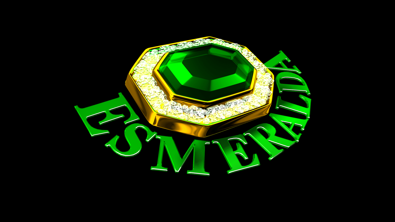 Imagem com logotipo da novela Esmeralda