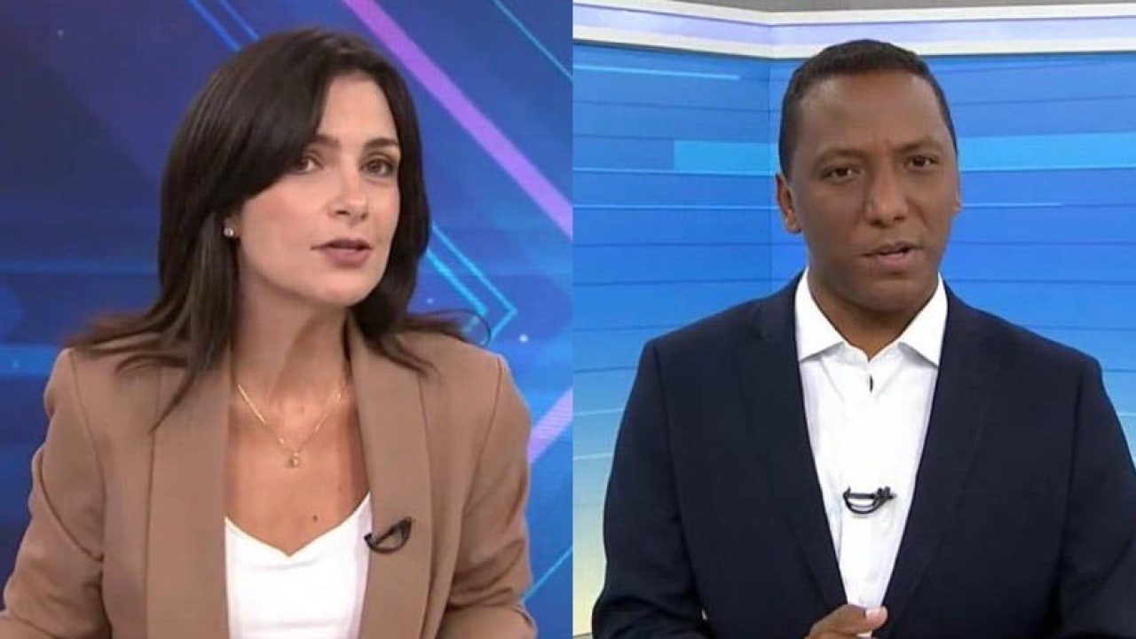 Foto de Giselle Camargo e Douglas Bandeira, apresentadores da Rede Massa, afiliada do SBT