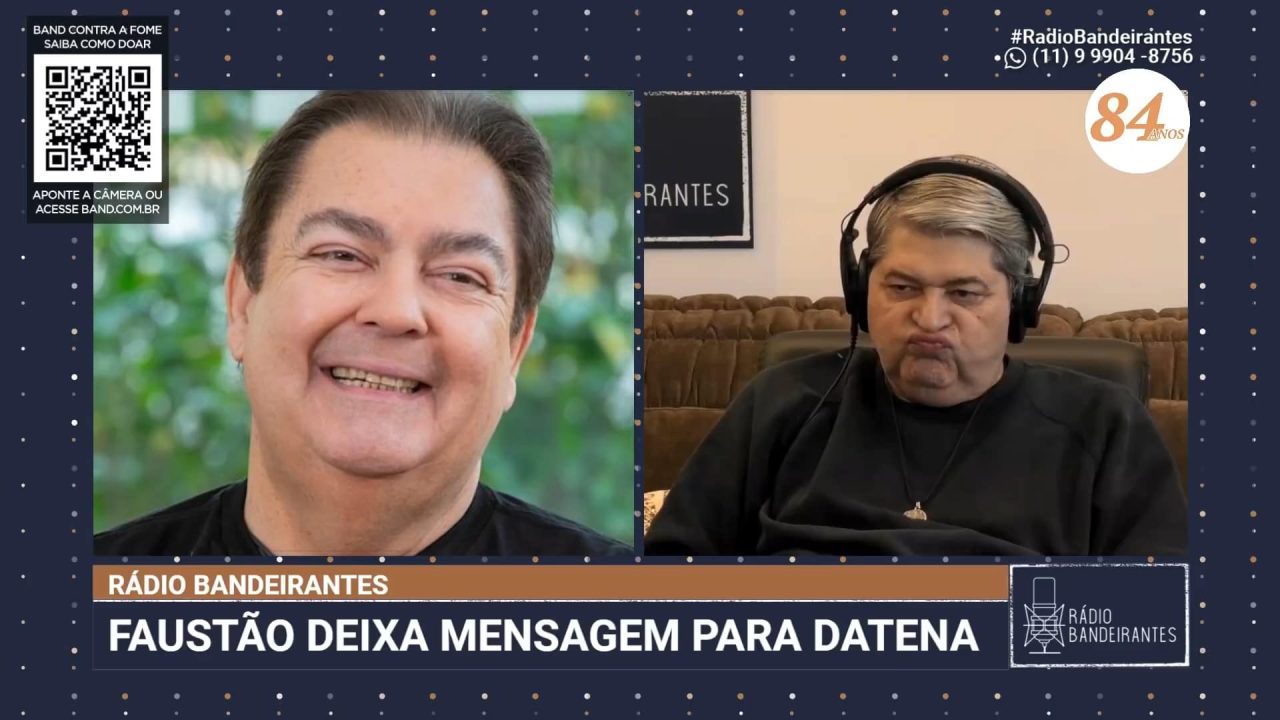 Datena diz que Faustão vai "encerrar a carreira" com contrato de cinco anos na Band (foto: Reprodução/Rádio Bandeirantes)