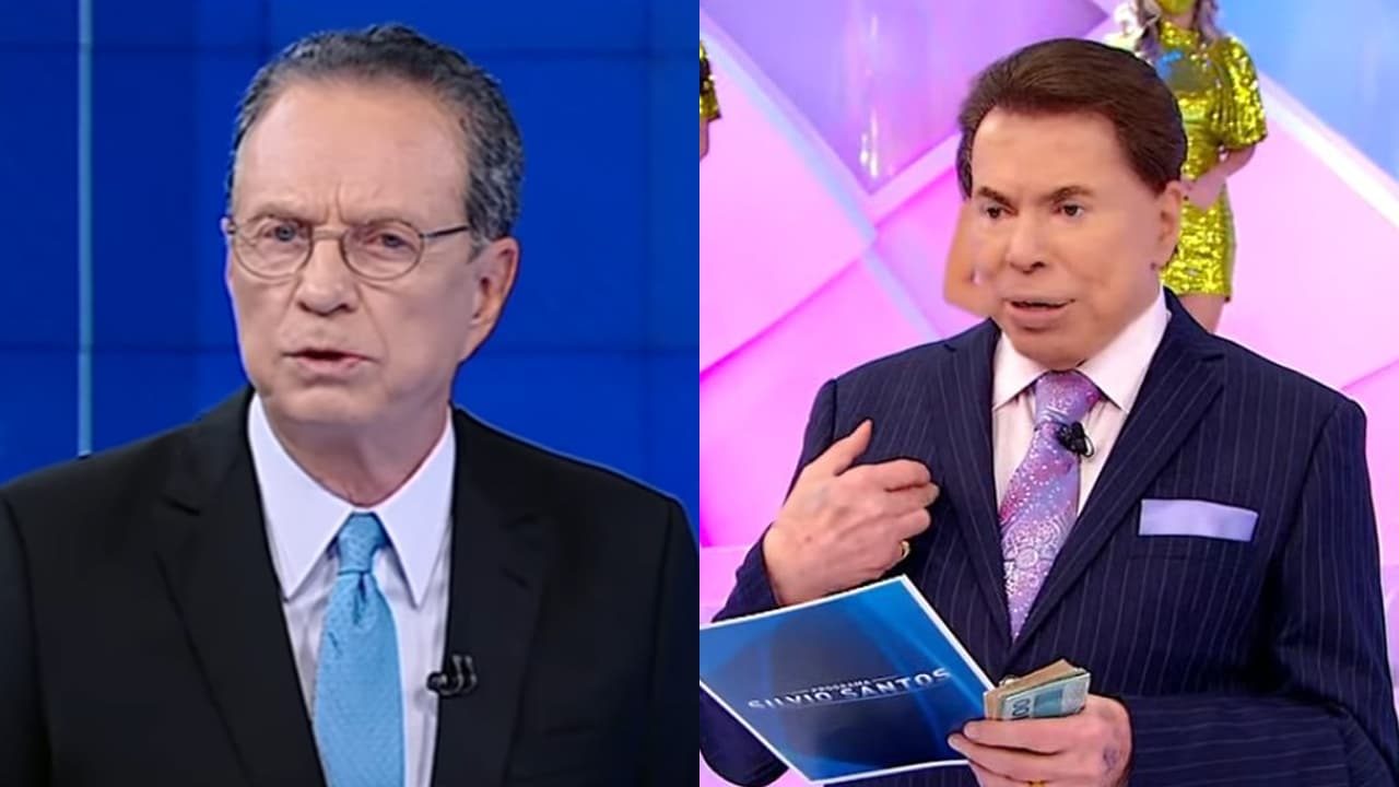 Montagem com fotos do jornalista Hermano Henning e Silvio Santos