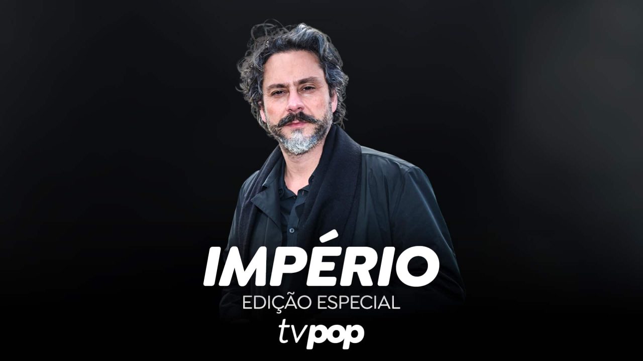 Imagem com arte com a foto do ator Alexandre Nero, intérprete do Comendador José Alfredo em Império