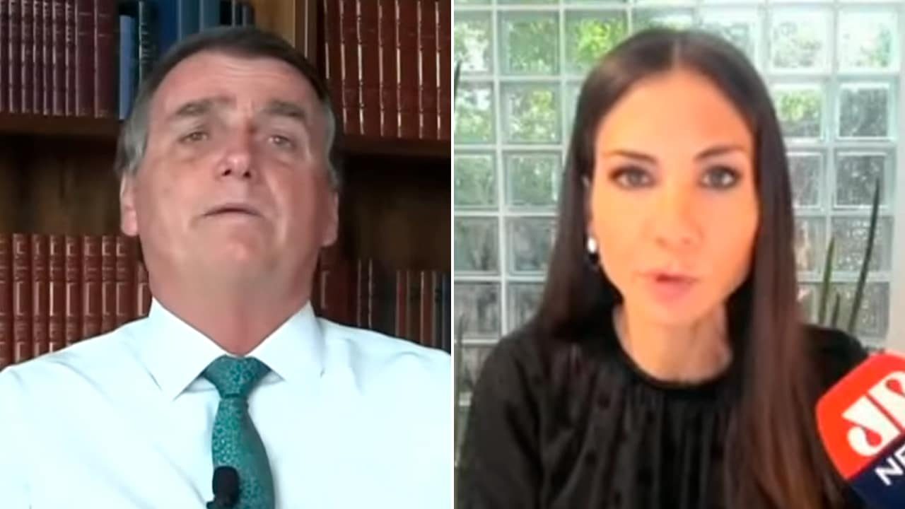 Imagem com montagem das fotos de Jair Bolsonaro e Amanda Klein