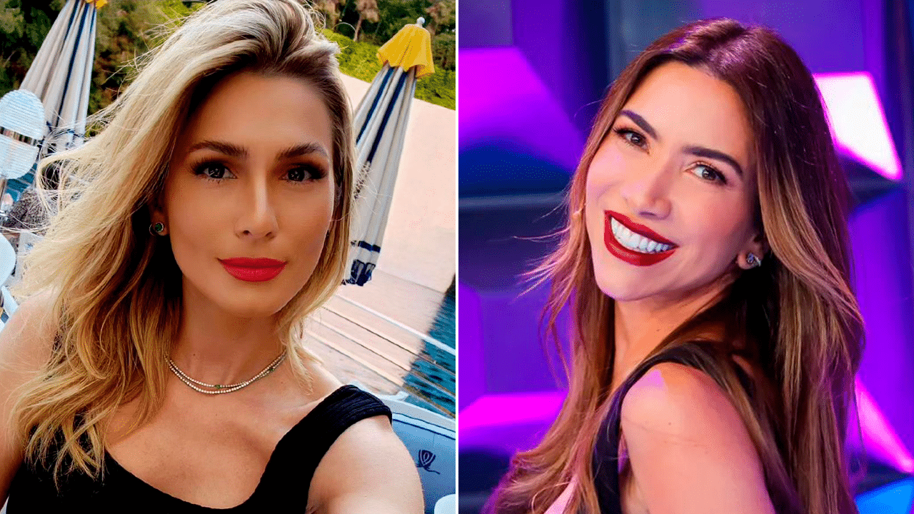 Imagem com montagem das fotos de Livia Andrade e Patricia Abravanel