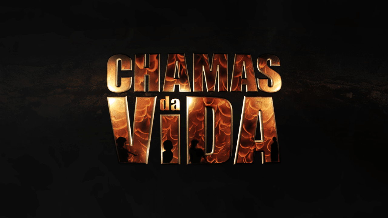 Imagem com logotipo da novela Chamas da Vida