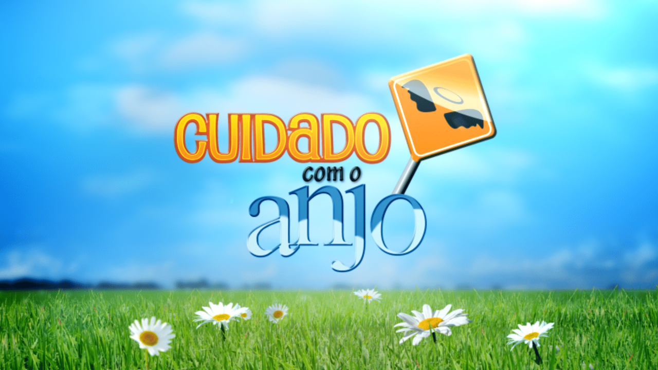 Imagem com foto do logo da novela Cuidado com o Anjo