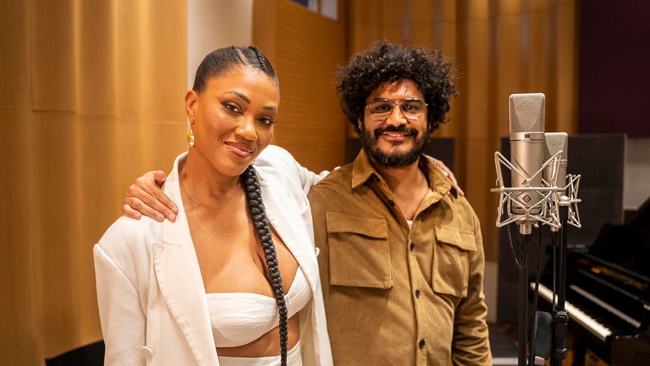 Imagem com foto dos cantores Luedji Luna e Criolo