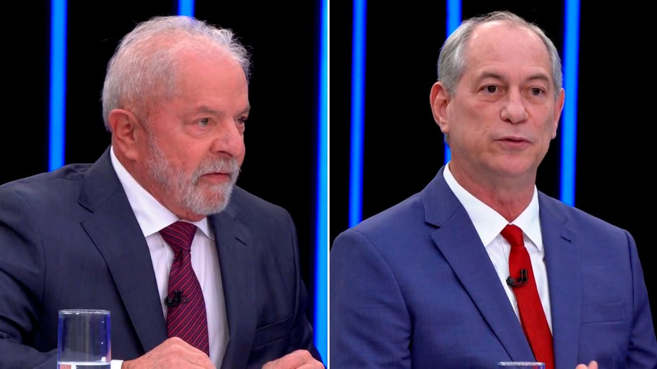 Imagem com montagem das fotos de Lula e Ciro Gomes