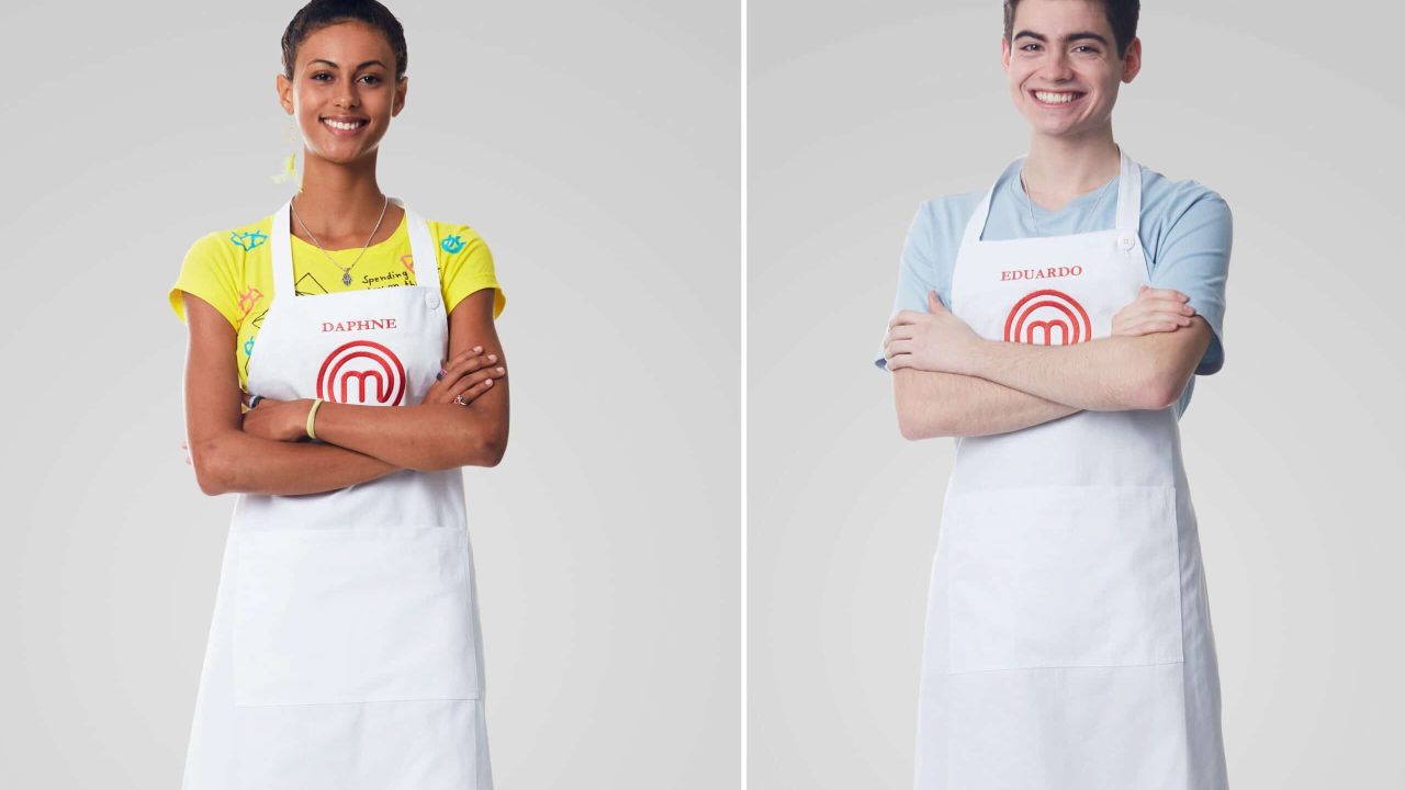 Daphne e Eduardo, do MasterChef Júnior, participam da nova temporada do MasterChef (foto: Band/Divulgação)