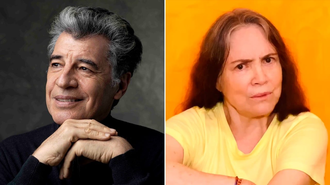 Imagem com foto dos atores Paulo Betti e Regina Duarte