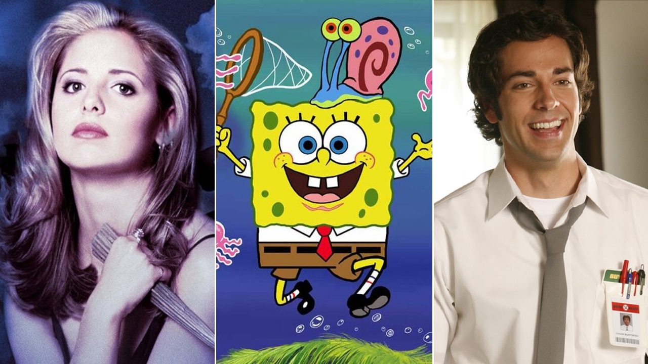 Imagem com foto de Buffy, Bob Esponja e Chuck