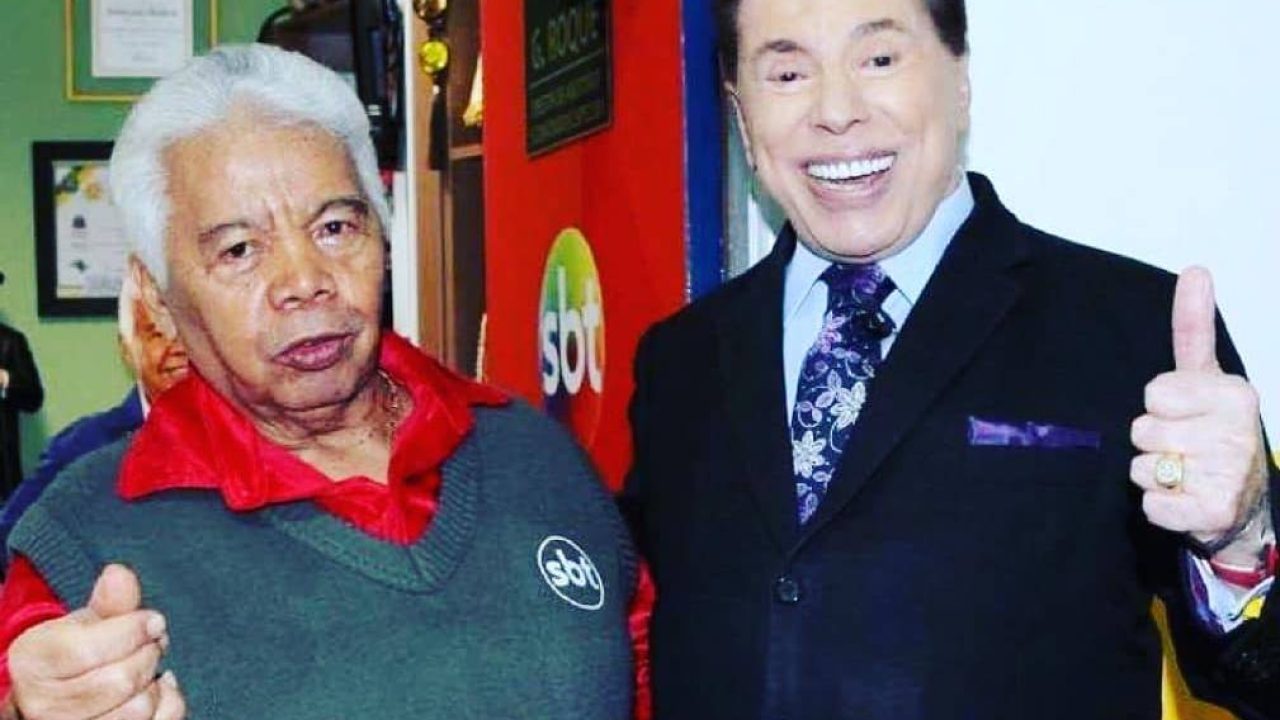 Roque e Silvio Santos nos bastidores do SBT (foto: Reprodução)