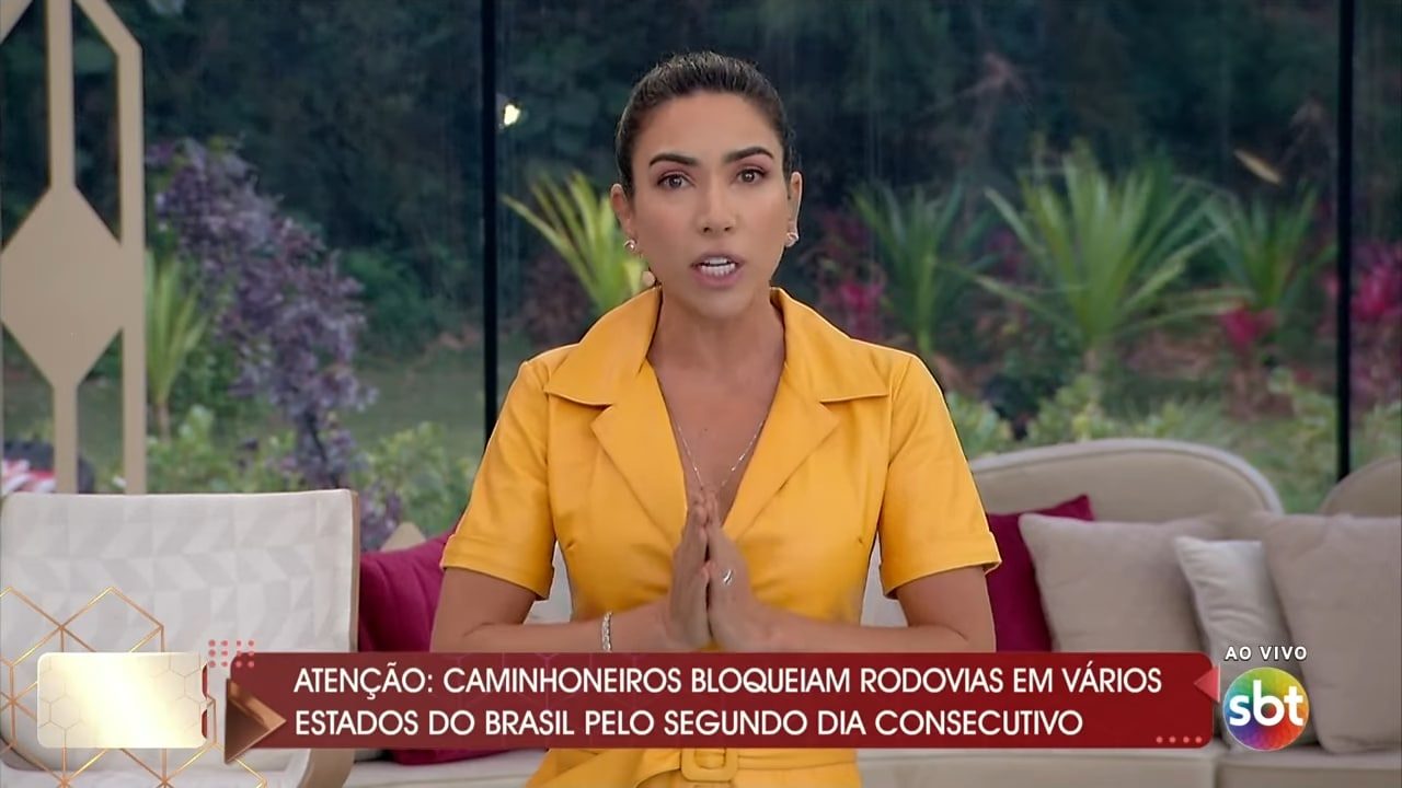 No Vem Pra Cá, Patricia Abravanel defendeu o jornalismo do SBT (foto: SBT/Reprodução)